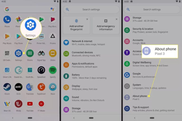 android setting option