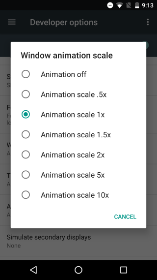 disable animations android