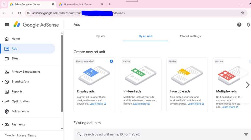 ads unit by google adsense