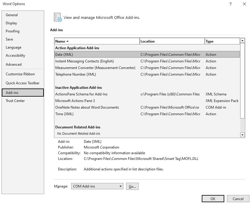 Word Crashes or Freezes