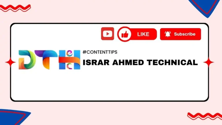 A Photo showing like, subscribe and share icons for the Youtube Channel "Israr Ahmed Technical" and the Owner of the site Driveintech.com