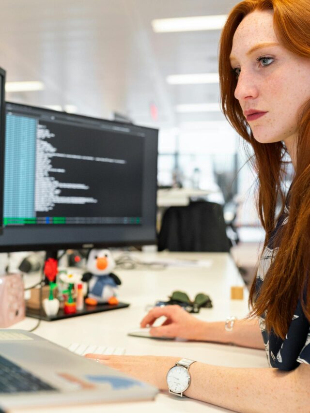 Woman Coding PHP Programming on Computer as Developer Role