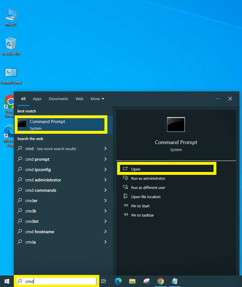 Search the cmd file on windows