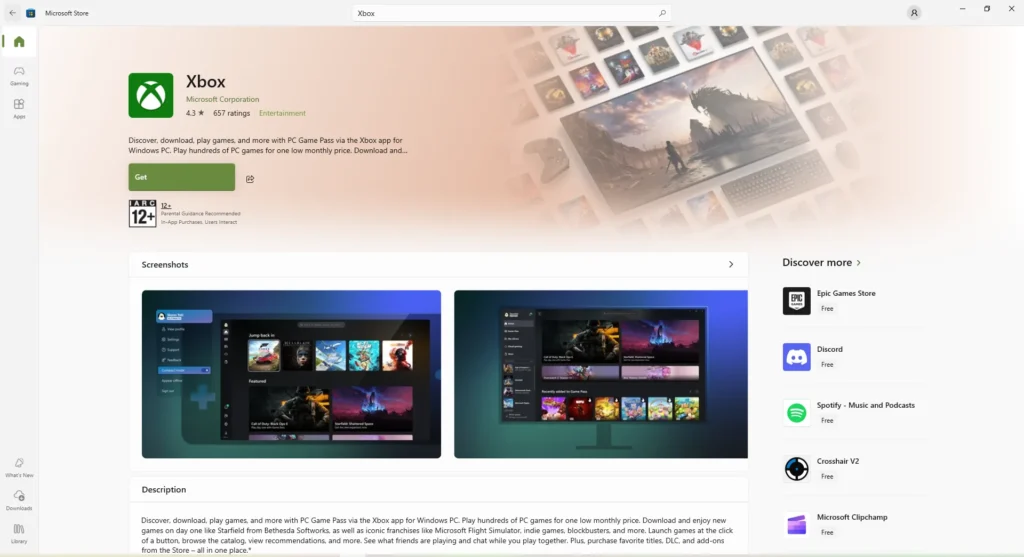 Click Get or Install Button