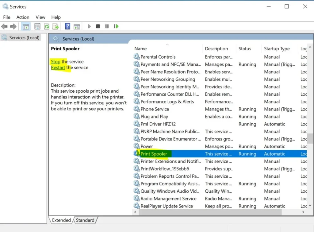 Check and Restart Print Spooler Service – Fix Printer Problems