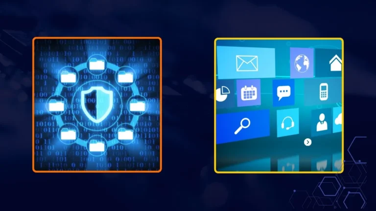 Basic Networking Protocols: Visual of connected nodes & glowing lines showing internet communication.