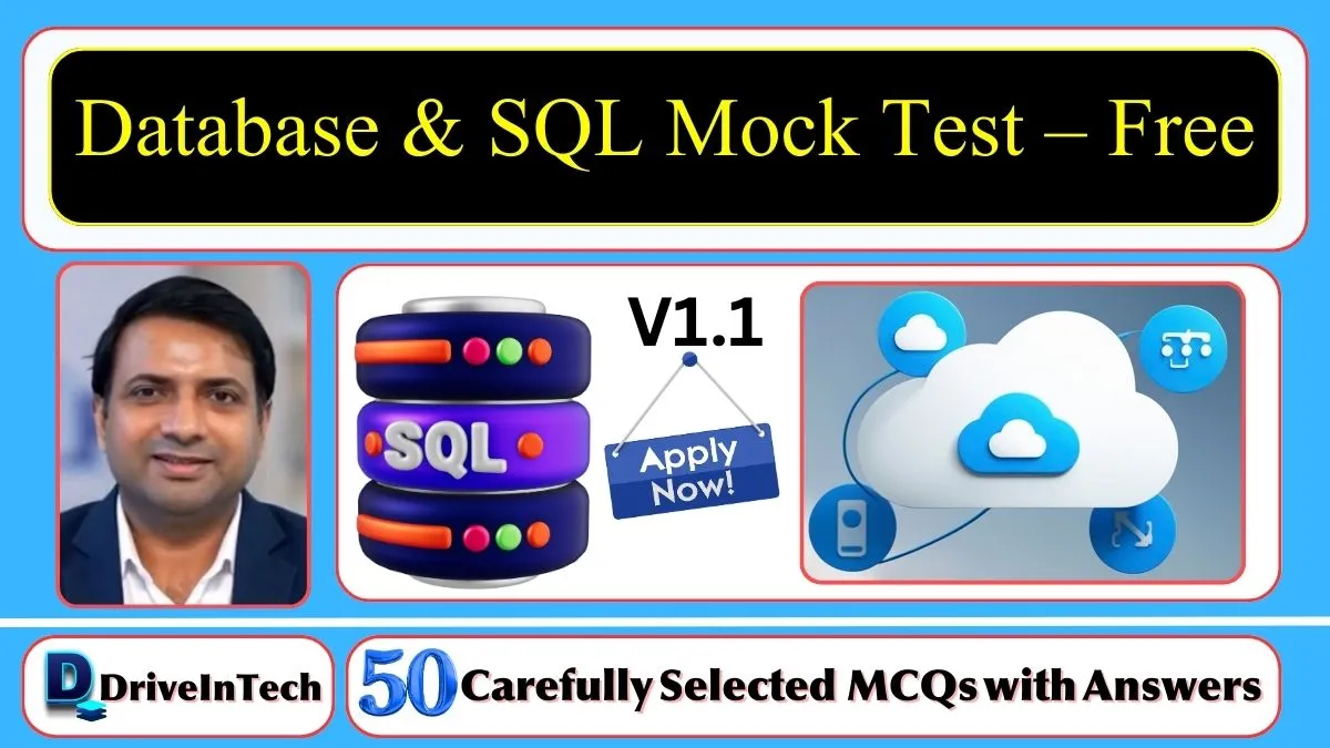 Database and SQL mock test with 50 multiple-choice questions for beginners and IT students