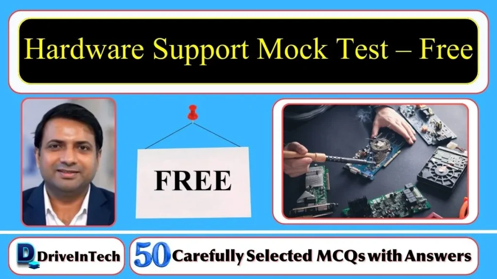 Hardware mock test quiz with 50 beginner level computer hardware questions for IT students