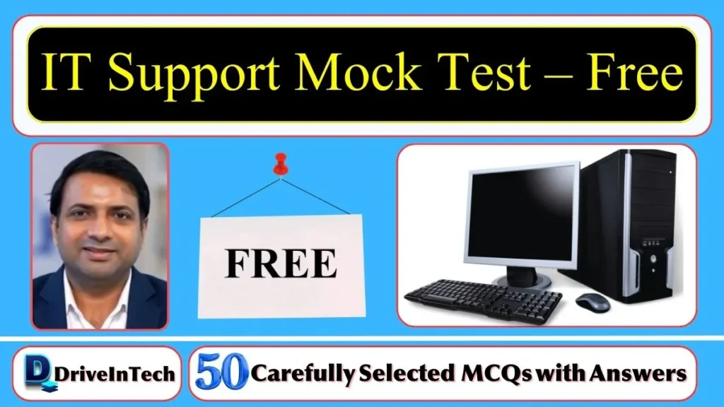 IT and Networking mock test quiz with 50 questions for beginners and entry level IT candidates