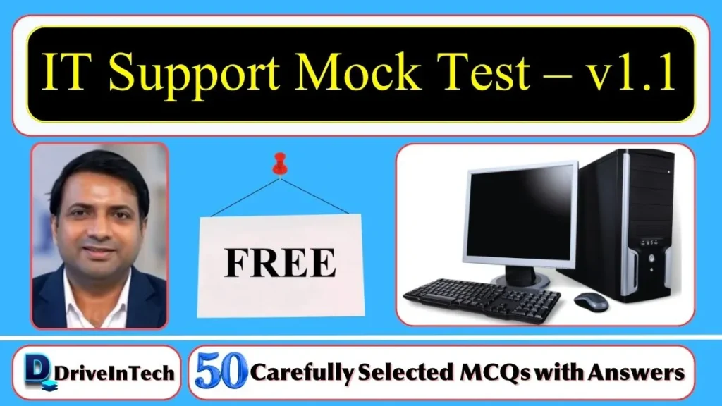 IT and Networking mock test quiz with 50 questions for beginners and entry level IT candidates