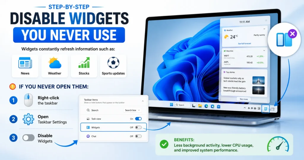 Disable Widgets You Never Use in Windows 11 to Boost up Speed