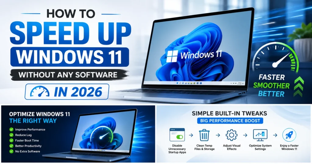 How to speed up Windows 11 without software using built-in performance settings and optimization tips in 2026